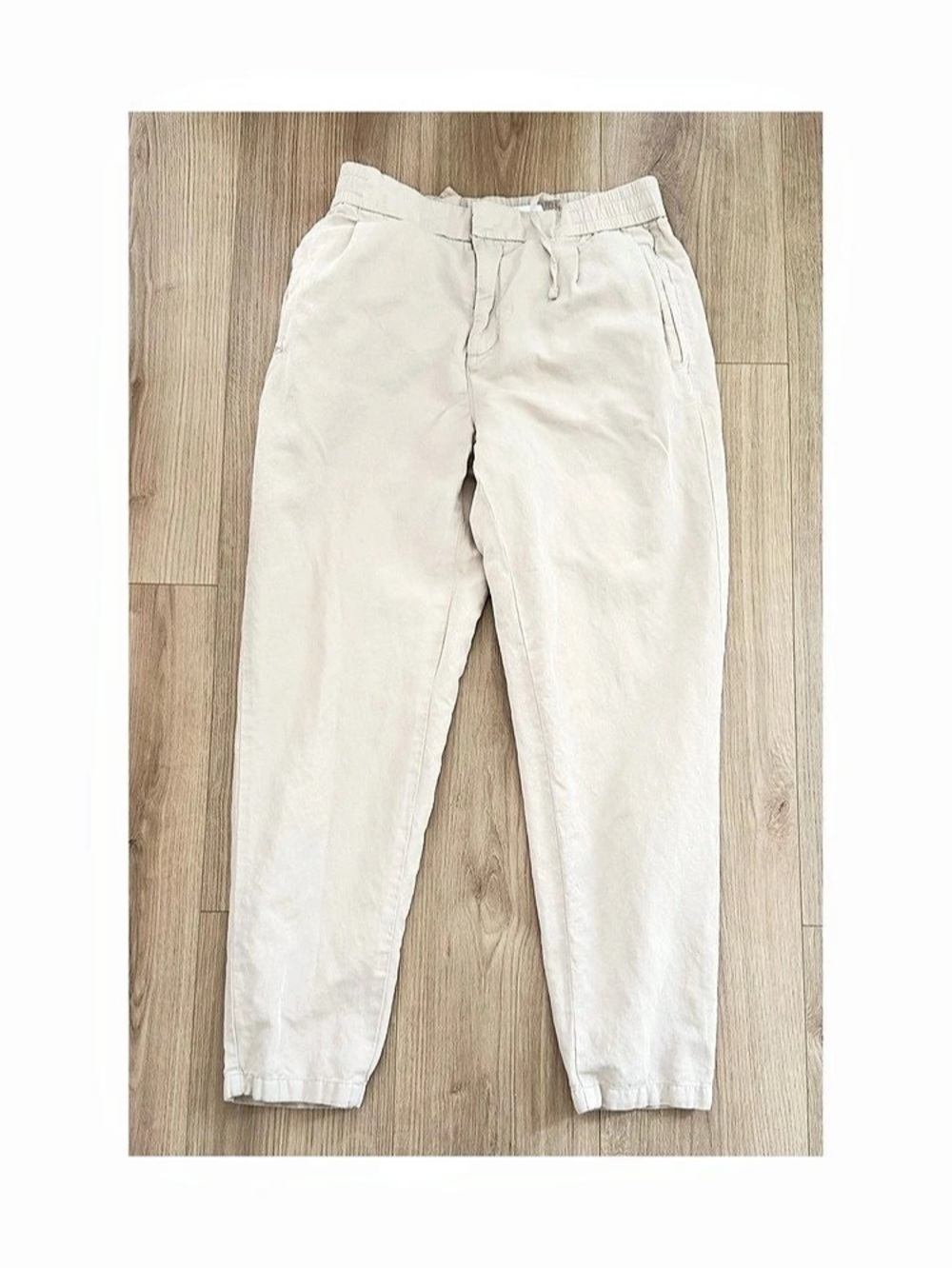 Reiss Beige Drawstring Trousers Waist 28 Like New
